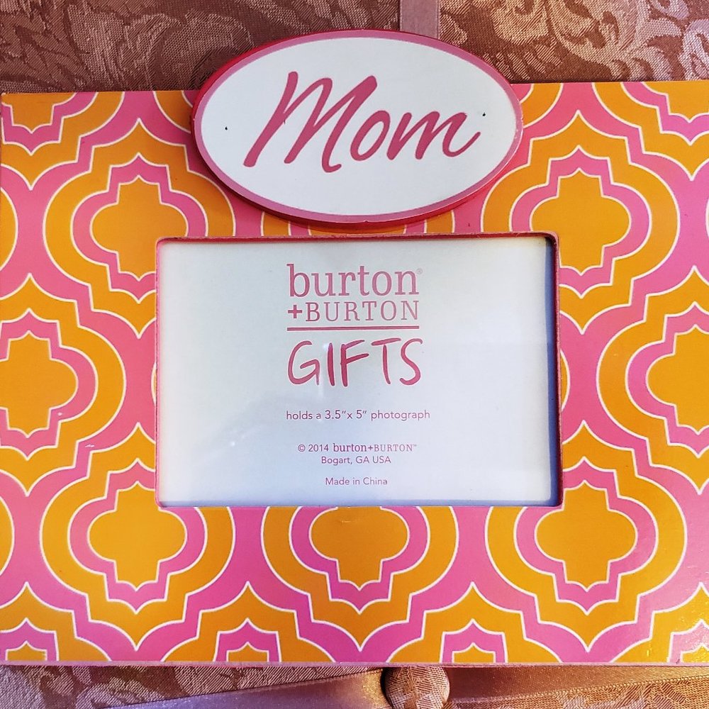 Pink and Orange "Mom" Photo Frame NEW